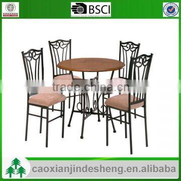 cheap dining sets 1 pc table + 4 pcs chair metal frame