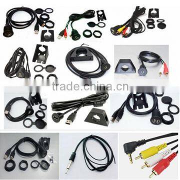 Car Dashboard Flush Mount USB Extension Cable Install Kit 1/8 Inch A/V Jack photo-6