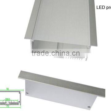 New super wide flange aluminum led profile housing for recessed ceiling