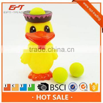 Cutely vinyl duck shooting ball game toy