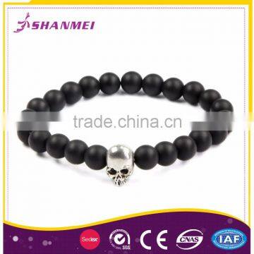 Market Oriented OEM Factory Matte Black Agate Women Fashion Charm Bracelet