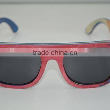 2015 New Arrive Skateboard Wooden Sunglasses Polarized Lens Wooden Sunglasses Frames Wholesale
