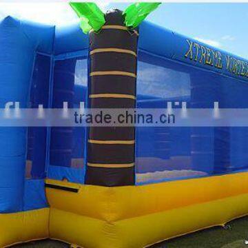 palm tree inflatable volleyball field