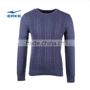 ERKE crew neck sweater with twist braid pattern 2016