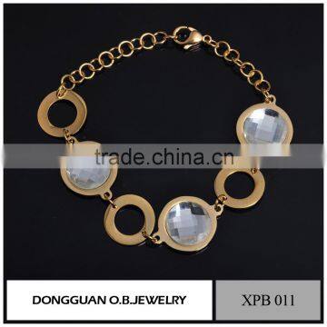 Wholesale 2016 new fashion design dubai jewelry 18k gold plated zircon bracelet for women and men