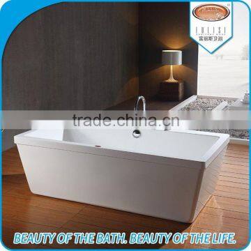 New home white color simple clear hotel freestanding bathtub price