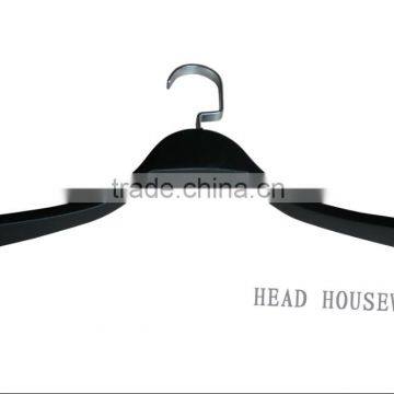 Wholesale HH Laminated Wooden Hanger With Anti Slip Sticker , Cheap Black Wooden Hanger Hot Sale Hanger photo-2
