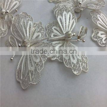 pure silver butterfly decorations silver plating butterfly artwork electroplating factory