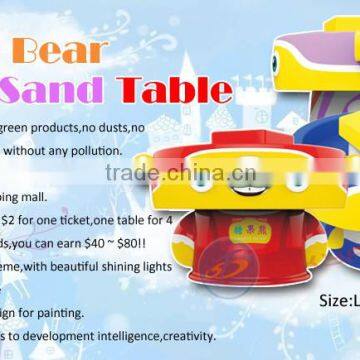 New design family game sand table for kid/smile candy bear sand table