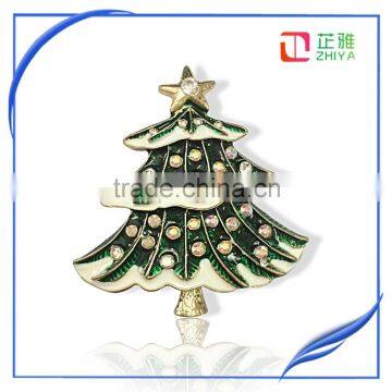 2015 Fashion ! Christmas brooch ,custom rhinestone christmas tree brooch,rhinestone brooch