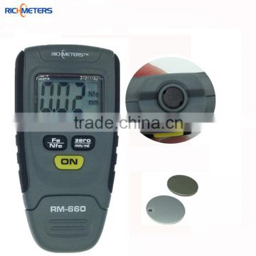 RM660 Paint Coating Thickness Gauge Digital Meter Instrument Tester 0-1.25mm Iron Aluminum Base Metal Car Automotive measure