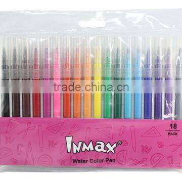 hotselling 18PK multi color water color pen PVC bag set