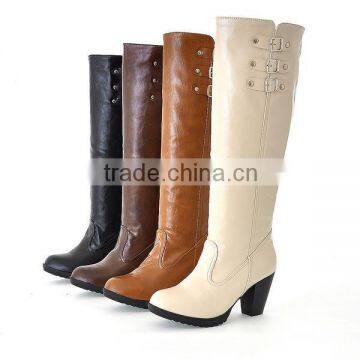 2016 Factory Sell Chunky Heel High Heel Long Boots for Hot-selling XW255