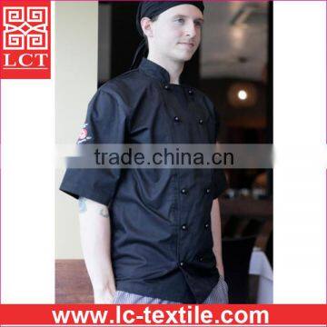 supply factory direct sell 65% polyester 35% cotton breathable Chef jacket with double breasted design for unisex wear(LCTU0018)