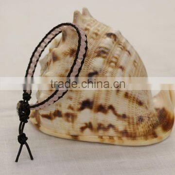 Make Leather Wrap Crystal Beads Pearl Crystal Bracelet photo-3