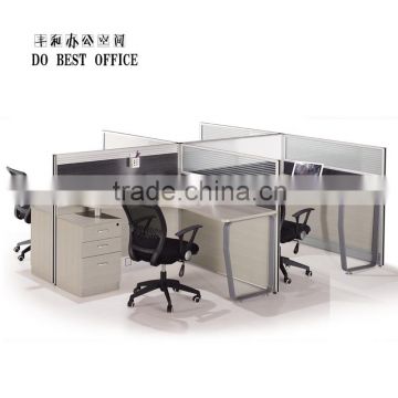 Modern office furniture table divider 4 person office workstation