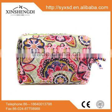 Good price colorful small zip woman cotton quilted cosmetic bag for men