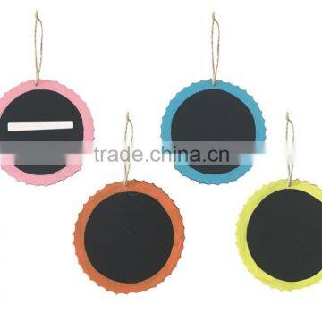 Wooden round blackboard hanging ornaments memo blackboard hanging decoration for home or promotion gifts