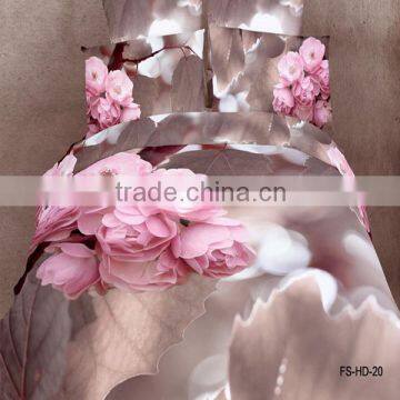 vivid 3D flower design hot sale reactive printed bedding set with top quality and low price