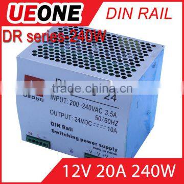Hot sale 240w 12v 20a Din Rail switching power supply Of DR-240-12