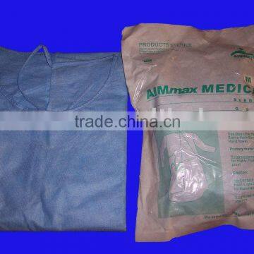 Disposable Surgeon Gown SMS Surgical Gown Spun Lace Surgical Gown