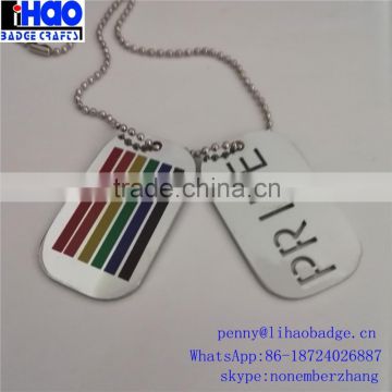 cheap hollowed out dog tags on chain low price china factory