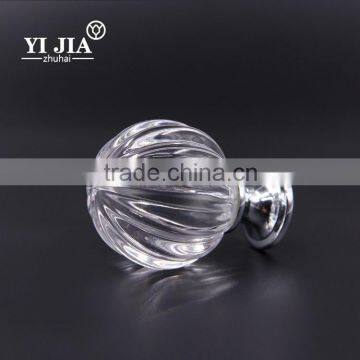 Brass Clear Chrome Plate Pumpkin Shape Glass Pulls and Knobs photo-2