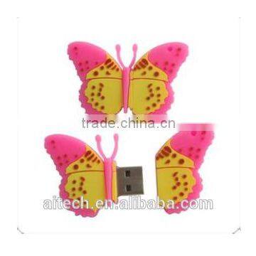 Butterfly Shape 3d cartoon usb flash drive ,beautiful animal usb memory