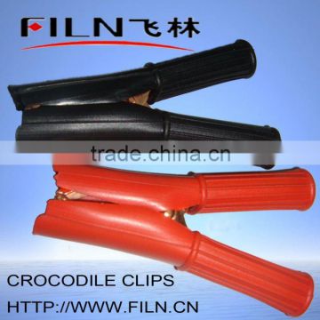 red insulated crocodile clip 80mm