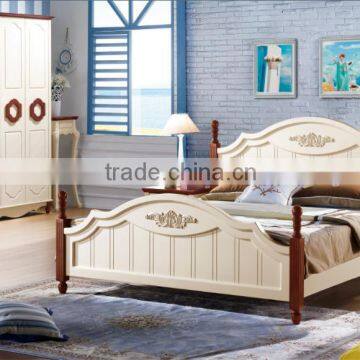 Mediterranean style high-grade Korean bed 1.5m and 1.8m of carve patterns of designs