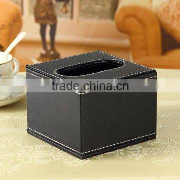 Wholesale Tissue Boxes, Luxury Leather Tissue Box, Black Storage Box photo-4