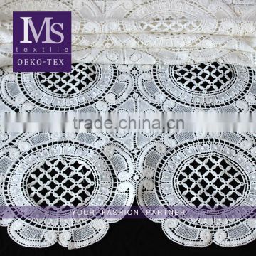 Wholesale 2016 NEW white poly/cotton guipure lace fabric for dress