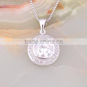 new arrival fashion simple design silver pendant necklace wholesale