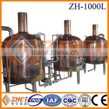 hot sale red copper 1000l mash tun/ 1000l brewhouse/ 1000l brewery CE OEM factory