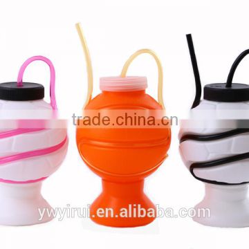 Plastic cup with swirly straw