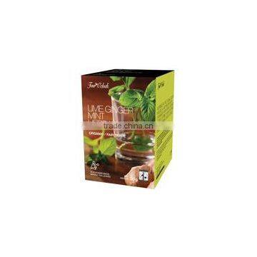 Lime Ginger Mint Herbal Tea in Pyramidal Teabags