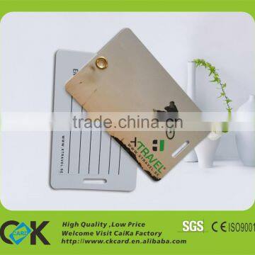 plastic luggage tag/pvc luggage tag in golden manufacturer