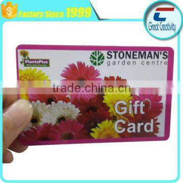 Beautiful Design Flower Both Sides Printing Plastic Gift Card