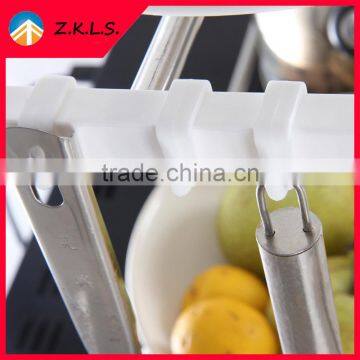 Scalable 2 Tier Kitchen Microwave Oven Storage Hanger Rack photo-4