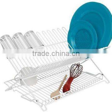 White Folding Kitchen Dish Drying Rack photo-2