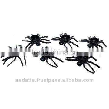 Indain handicarft art and craft six pieces running black spiders tea light holder