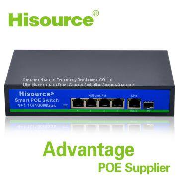 Unmanaged Poe Switch Fiber Optic 4+2 Port 48V for CCTV photo-2