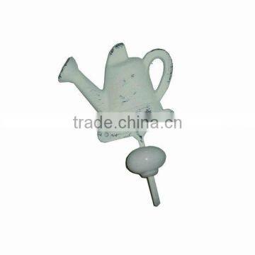 Metal Decorative Water Can Hook Ceramic Knob, Home Decoration Small Hooks, Wall Art Hooks, European Style Hooks, Vintage Hook