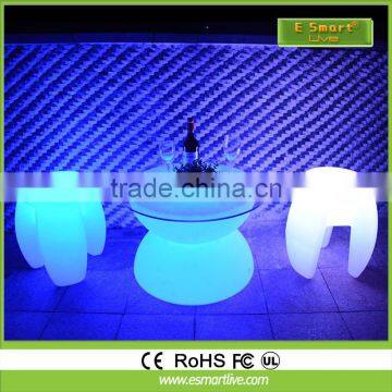 PE Plastic RGB champagne cork stool led light up bar stool