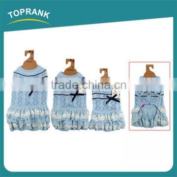 Fashion Style Knitted Sweater Blue Lace Dress Lovable Female Pet Accessories Dog Clothes photo-4