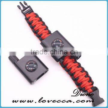 Outdoor Survival Custom Color Gear Escape Paracord Bracelet With Flint / Whistle / LED Light /Flashlight/Thermometer/Scraper photo-6
