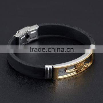 Silicone Man Bracelets Fashion Stainless Steel Scorpion Design Length Adjustable Cool Men Jewelry Bangles photo-4