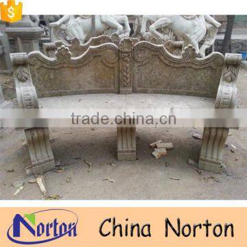 Antique marble garden stone outdoor park bench NTMF-B250A