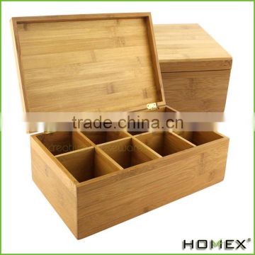 100% Natural Bamboo Tea Box with Hinged Lid Bamboo 8-Compartment Tea Storage Box Tea Bag Holder/Homex_Factory