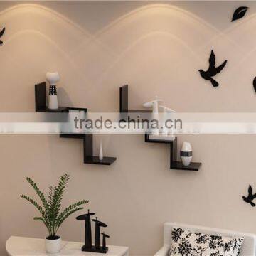 pretty decorative wooden wall shelf, MDF zig-zag wall shelf